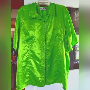 Bright Green Satin Shirt